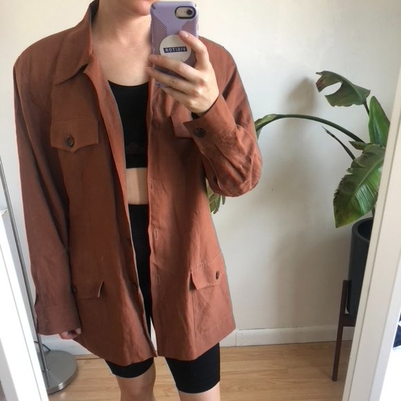 Oversized Linen and Silk Light-Weight Jacket - Picture 1 of 4